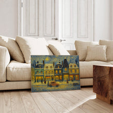 Retro Winter Village Print Vintage Christmas Town