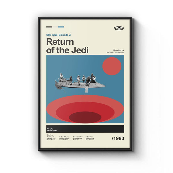 Return of the Jedi Poster, Mid Century Star Wars Poster, Retro Movie Print, Modern Vintage Movie Posters 1799109161