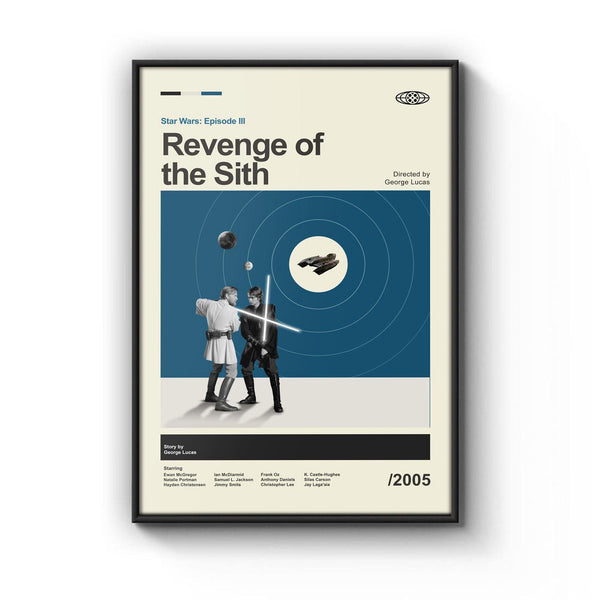 Revenge of the Sith Poster, Mid Century Star Wars Poster, Retro Movie Print, Modern Vintage Movie Posters 1784906418