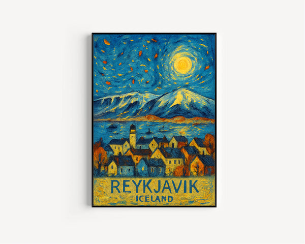 Reykjavík Travel Poster Wall Art, Iceland Reykjavík Poster, Reykjavík Travel Wall Art, Iceland Travel Print, Reykjavík Travel Gift