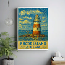 Rhode Island Print, Rhode Island Photo Poster, Rhode Island Travel Wall Art, Rhode Island Map Print, Rhode Island Van Gogh Style, United States