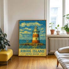 Rhode Island Print, Rhode Island Photo Poster, Rhode Island Travel Wall Art, Rhode Island Map Print, Rhode Island Van Gogh Style, United States