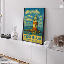 Rhode Island Print, Rhode Island Photo Poster, Rhode Island Travel Wall Art, Rhode Island Map Print, Rhode Island Van Gogh Style, United States