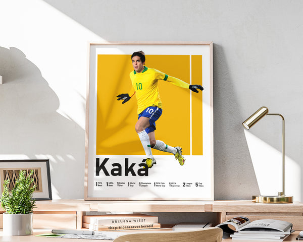 Ricardo Kaka Poster, Brazilian Soccer Legend, Man Cave Decor Sport Poster 1594508637