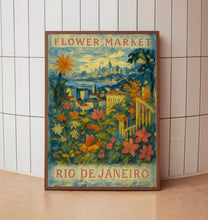 Rio De Janeiro Flower Market Poster, Wall Decor, Brazil Floral Illustration, Botanical Gallery Wall Art, Gift For Friend, Travel Poster