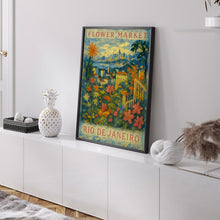Rio De Janeiro Flower Market Poster, Wall Decor, Brazil Floral Illustration, Botanical Gallery Wall Art, Gift For Friend, Travel Poster