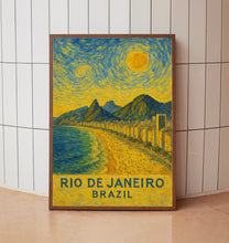 Rio de Janeiro Poster Print, Rio de Janeiro Travel Poster, Rio de Janeiro Van Gogh Style Wall Art, Rio de Janeiro, Brazil