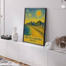 Rio de Janeiro Poster Print, Rio de Janeiro Travel Poster, Rio de Janeiro Van Gogh Style Wall Art, Rio de Janeiro, Brazil