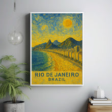 Rio de Janeiro Poster Print, Rio de Janeiro Travel Poster, Rio de Janeiro Van Gogh Style Wall Art, Rio de Janeiro, Brazil