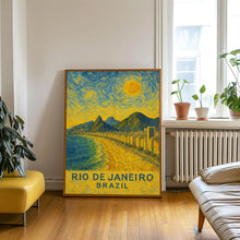 Rio de Janeiro Poster Print, Rio de Janeiro Travel Poster, Rio de Janeiro Van Gogh Style Wall Art, Rio de Janeiro, Brazil