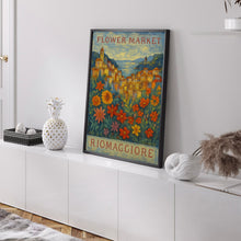 Riomaggiore Flower Market Poster, Wall Decor, Italy Floral Illustration, Botanical Gallery Wall Art, Gift For Friend, Travel Poster, Modern