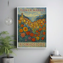 Riomaggiore Flower Market Poster, Wall Decor, Italy Floral Illustration, Botanical Gallery Wall Art, Gift For Friend, Travel Poster, Modern