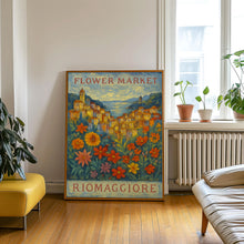Riomaggiore Flower Market Poster, Wall Decor, Italy Floral Illustration, Botanical Gallery Wall Art, Gift For Friend, Travel Poster, Modern