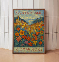 Riomaggiore Flower Market Poster, Wall Decor, Italy Floral Illustration, Botanical Gallery Wall Art, Gift For Friend, Travel Poster, Modern