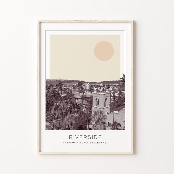 Riverside Poster Print, Riverside Travel Poster, Riverside Minimalistic Wall Art, Riverside, California, United States 1882437299