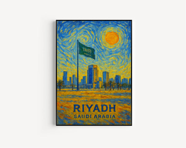 Riyadh Poster Print, Riyadh Travel Poster, Riyadh Van Gogh Style Wall Art, Riyadh, Saudi Arabia