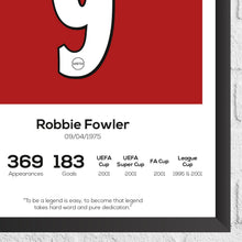 Robbie Fowler Liverpool Legend Stats Football Print 871649790