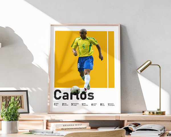Roberto Carlos Poster, Brazilian Football Legend Print Sport Poster 1580318170