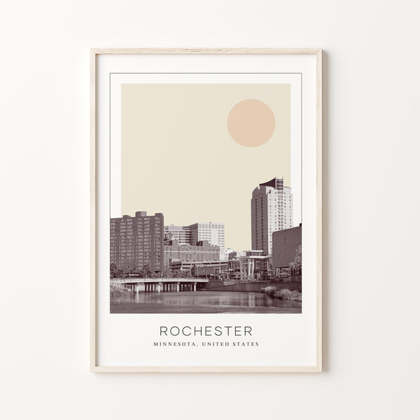 Rochester Poster Print, Rochester Travel Poster, Rochester Minimalistic Wall Art, Rochester, Minnesota, United States 1868248518