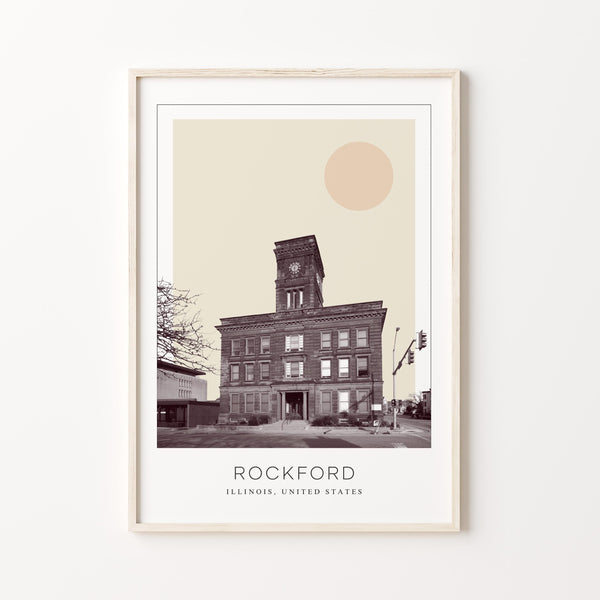 Rockford Poster Print, Rockford Travel Poster, Rockford Minimalistic Wall Art, Rockford, Illinois, United States 1882437309