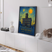 Rockford Poster Print, Rockford Travel Poster, Rockford Van Gogh Style Wall Art, Rockford, Illinois, United States