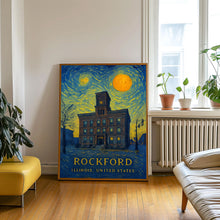 Rockford Poster Print, Rockford Travel Poster, Rockford Van Gogh Style Wall Art, Rockford, Illinois, United States
