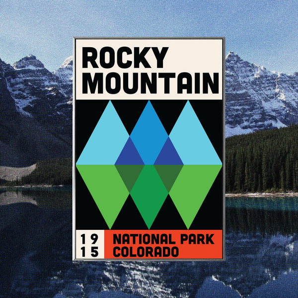 Rocky Mountain National Park Mid Century Poster  Abstract Travel Poster  Minimalist Art Print  National Park Poster  Colorado Poster 1695436380