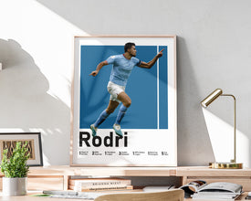 Rodri Soccer Art Poster, Spanish Midfielder Illustration Sport Poster 1639934859