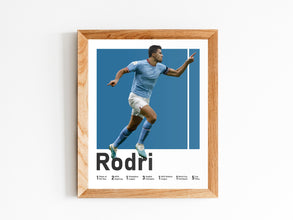 Rodri Soccer Art Poster, Spanish Midfielder Illustration Sport Poster 1639934859