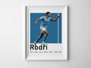 Rodri Soccer Art Poster, Spanish Midfielder Illustration Sport Poster 1639934859