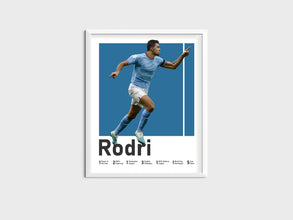 Rodri Soccer Art Poster, Spanish Midfielder Illustration Sport Poster 1639934859