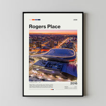 Rogers Place Poster Edmonton Oilers NHL Arena, Mid-Century Modern (Print)
