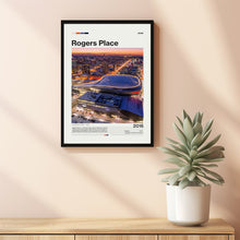 Rogers Place Poster Edmonton Oilers NHL Arena, Mid-Century Modern (Print)