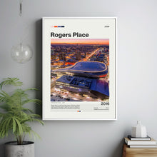 Rogers Place Poster Edmonton Oilers NHL Arena, Mid-Century Modern (Print)