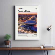 Rogers Place Poster Edmonton Oilers NHL Arena, Mid-Century Modern (Print)