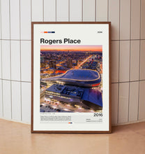 Rogers Place Poster Edmonton Oilers NHL Arena, Mid-Century Modern (Print)