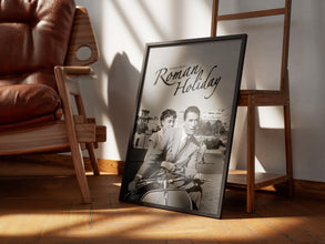 Roman Holiday Poster, Retro Movie Poster, Vintage Poster, Gift for Her, Romantic Movies, Audrey Hepburn, Gregory Peck, William Wyler, Italy 1889950714