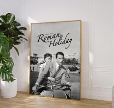 Roman Holiday Poster, Retro Movie Poster, Vintage Poster, Gift for Her, Romantic Movies, Audrey Hepburn, Gregory Peck, William Wyler, Italy 1889950714