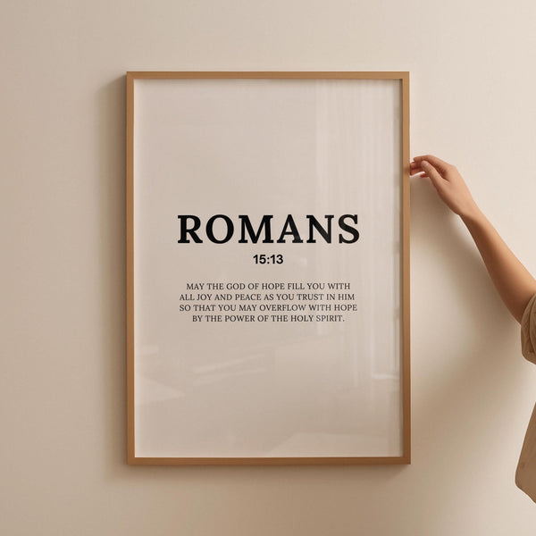 Romans 1513, Modern Christian Art, Bible Verse Printable Wall Art, Christian Wall Art, Christian Printable, Scripture Poster, Faith Poster 4303739076