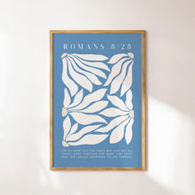Romans 828 Floral Print, Christian Wall Art, Bible Verse Printable Art, Blue Wall Art, Trendy Dorm Decor, Christian Gift, Downloadable Art 1869185836