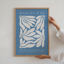 Romans 828 Floral Print, Christian Wall Art, Bible Verse Printable Art, Blue Wall Art, Trendy Dorm Decor, Christian Gift, Downloadable Art 1869185836