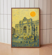 Rome Poster Print, Rome Travel Poster, Rome Van Gogh Style Wall Art, Rome, Italy