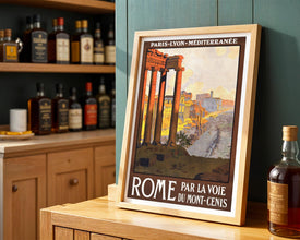 Rome Travel Poster Vintage Train Route Ad, 1920s Art (Digital Download) 769673391