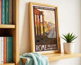 Rome Travel Poster Vintage Train Route Ad, 1920s Art (Digital Download) 769673391
