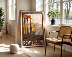 Rome Travel Poster Vintage Train Route Ad, 1920s Art (Digital Download) 769673391
