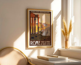 Rome Travel Poster Vintage Train Route Ad, 1920s Art (Digital Download) 769673391