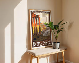 Rome Travel Poster Vintage Train Route Ad, 1920s Art (Digital Download) 769673391