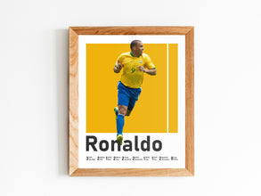 Ronaldo Nazario Poster, Brazilian Football Legend, Gift for Him Sport Poster 1547584580