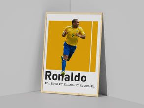 Ronaldo Nazario Poster, Brazilian Football Legend, Gift for Him Sport Poster 1547584580