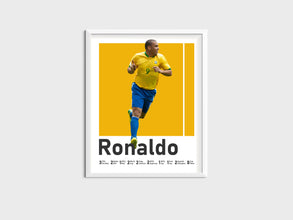 Ronaldo Nazario Poster, Brazilian Football Legend, Gift for Him Sport Poster 1547584580